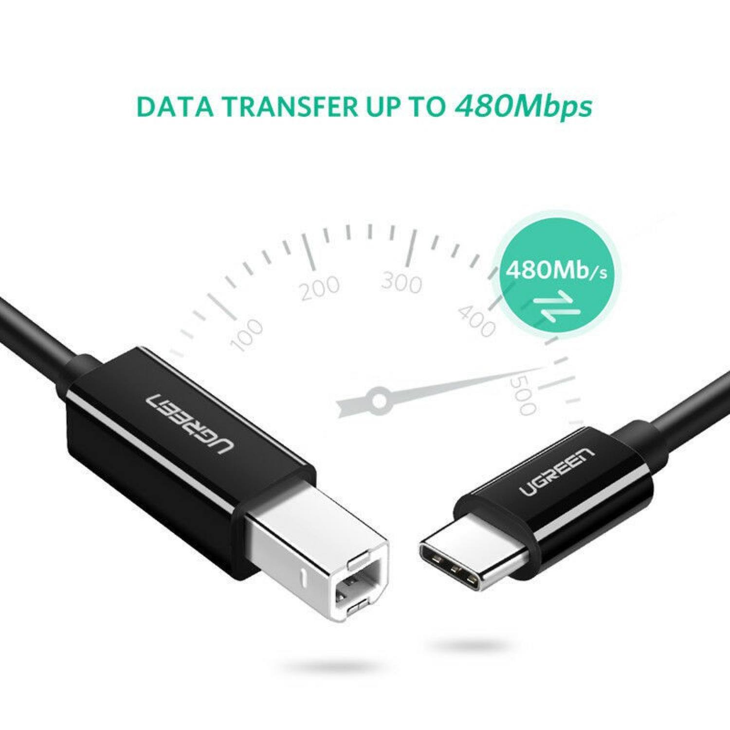 Cáp USB Type C to USB-B Printer Chính Hãng Ugreen 50446 40417 Cao Cấp US241