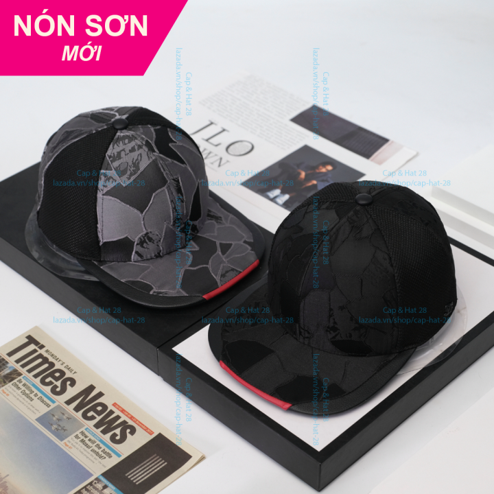 1 cặp 2 nón sơn snapback vân đá xám và vân đá xanh chính hãng hàng chuẩn tem 7 màu cao cấp mới / nón kết sơn