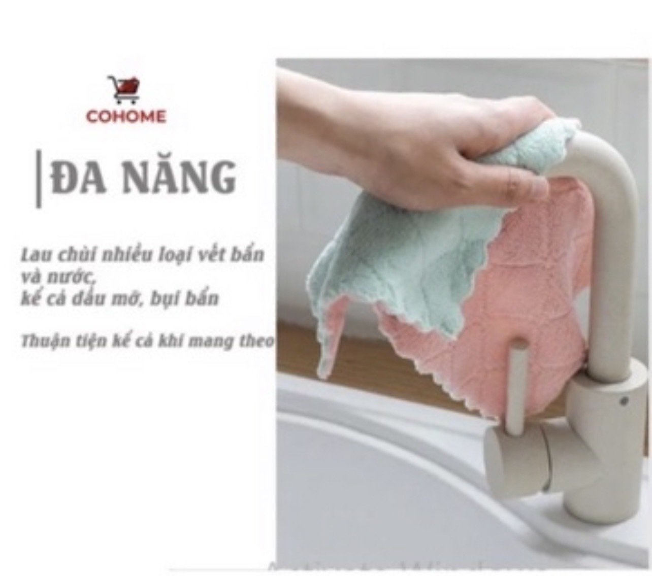 Khăn lau bát đa năng Lông cừu, KT 30x30cm