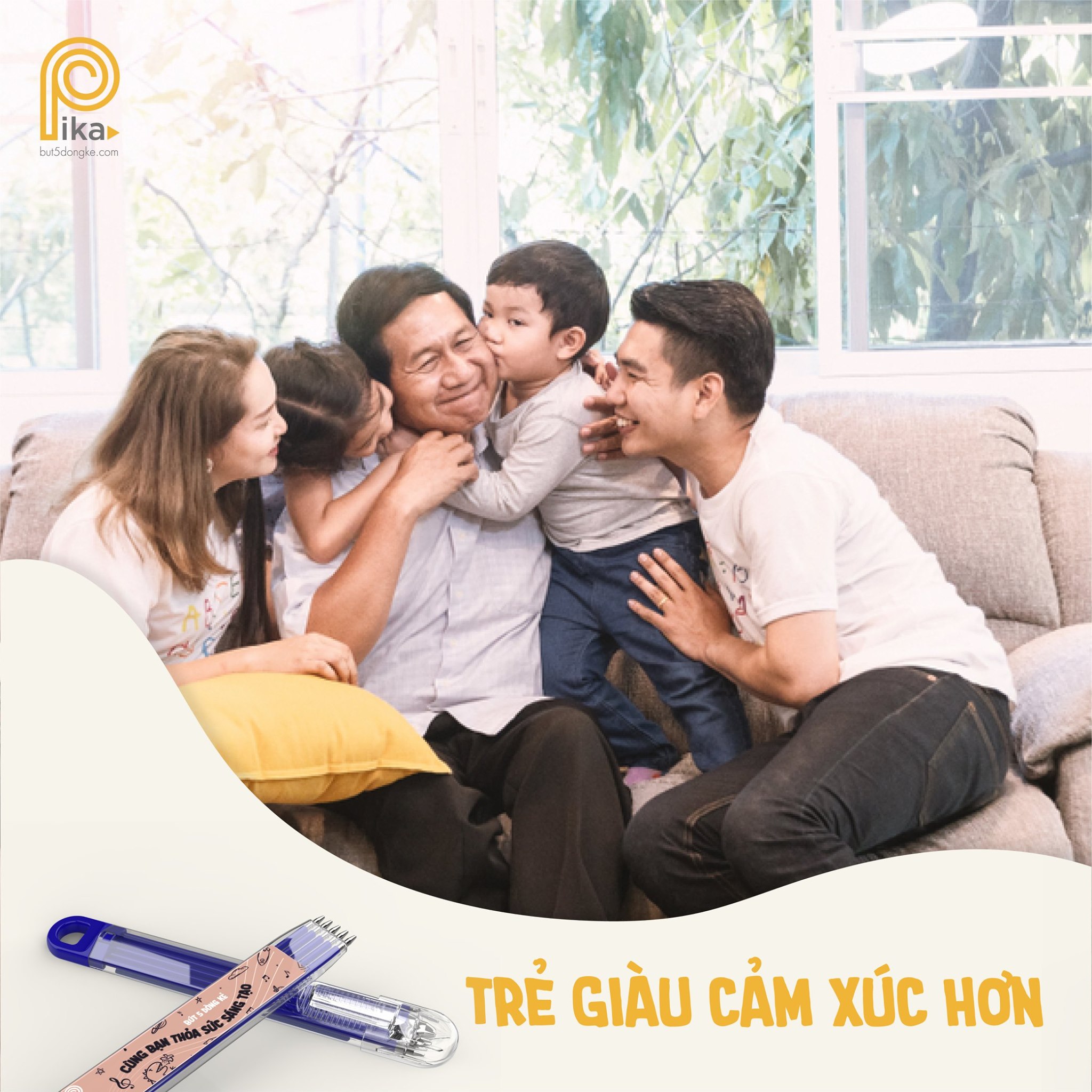 BÚT 5 DÒNG KẺ PIKA - TÍM