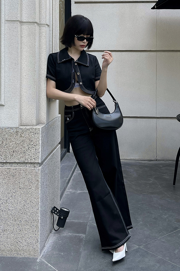 [NHẬP MÃ FALAZSOCIAL1212 GIẢM 15% ] Áo croptop Maybi suông jean lai cong
