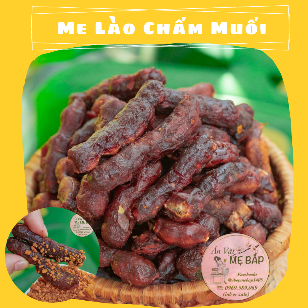Me Lào Sấy Dẻo Chấm Muối Ớt 500g - Me lột chua ngọt - Shop Mẹ Bắp [Date 6 tháng]