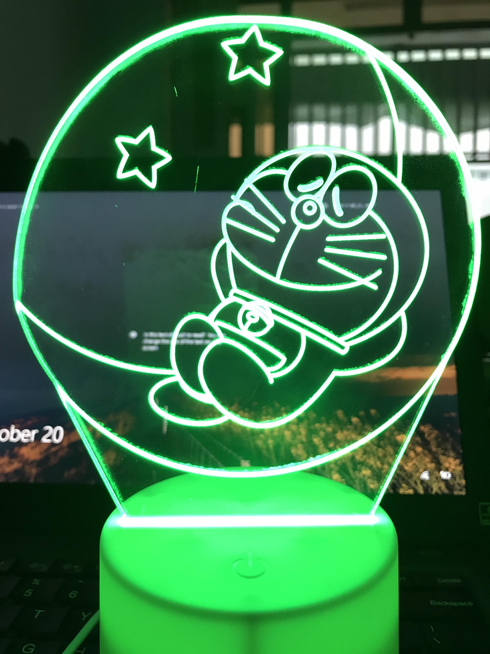 Đèn Ngủ Doremon, đèn Decor hình doremon, đèn ngủ dành cho bé, quà tặng dành cho bé, đèn ngủ khắc hình theo yêu cầu, khachinh.com