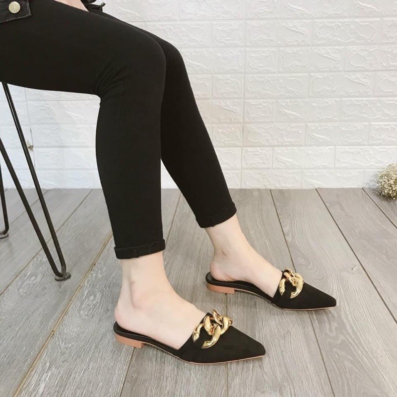 Giày Sục Mũi Nhọn Xích CỰC CHẤT