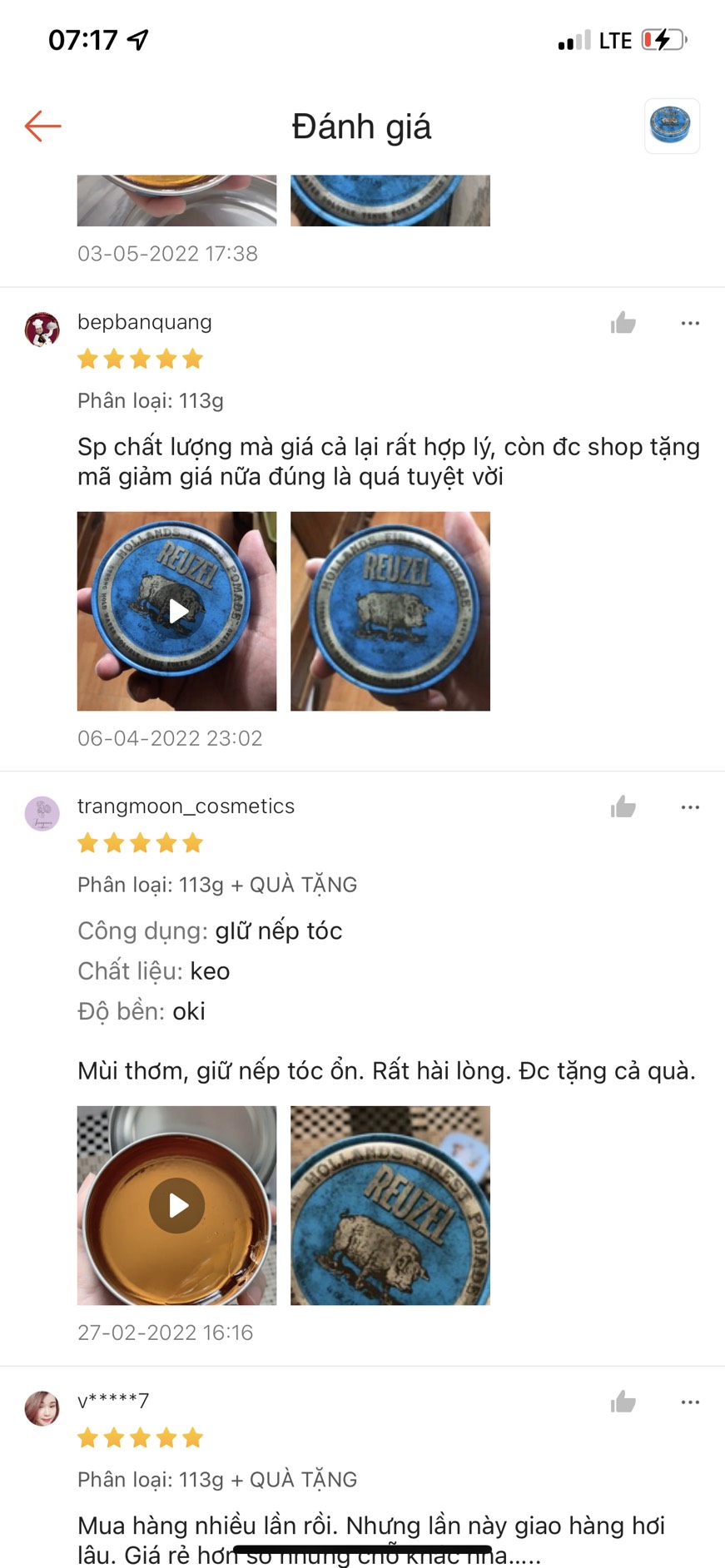 Sáp vuốt tóc Pomade Rêuzl hương dừa