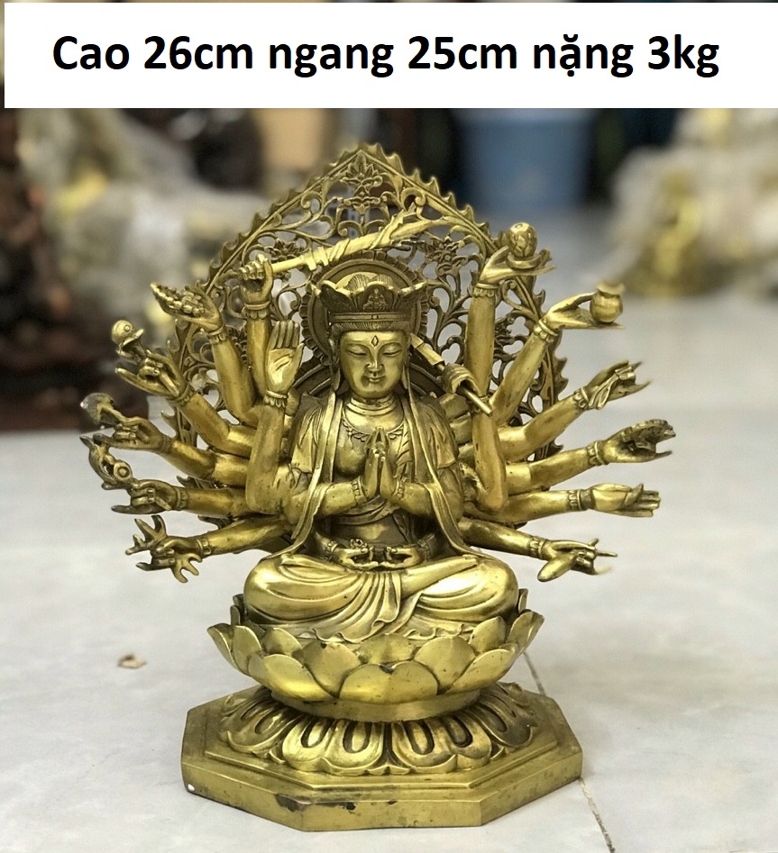 Tượng phật mẫu Chuẩn Đề bằng đồng MS192
