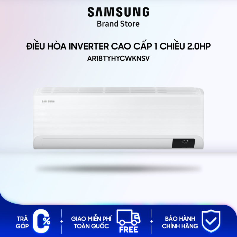 [TRẢ GÓP 0%] Điều hòa Samsung Inverter Cao Cấp 1 Chiều 2.0 HP (AR18TYHYCWKNSV)