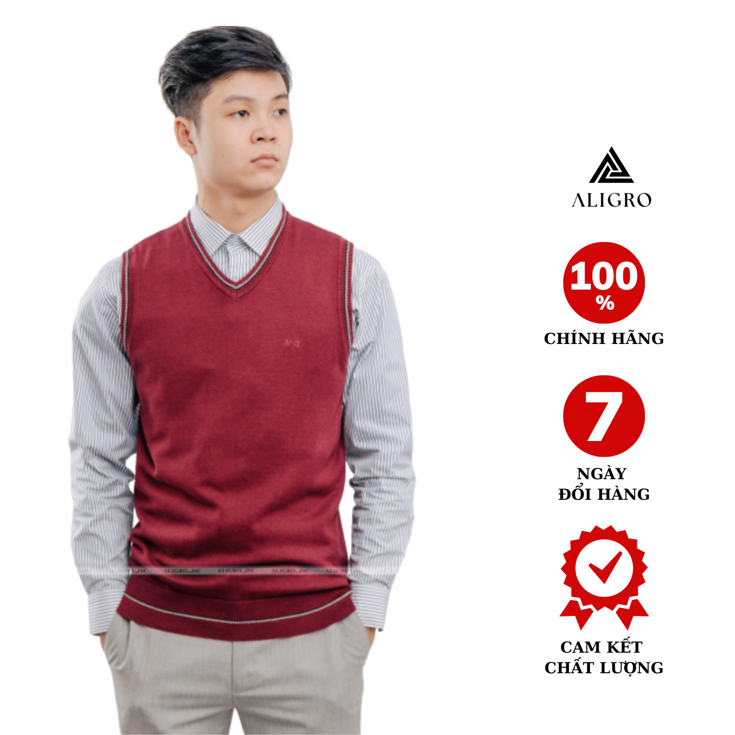 Áo len gile ALENGL015 màu nâu đỏ