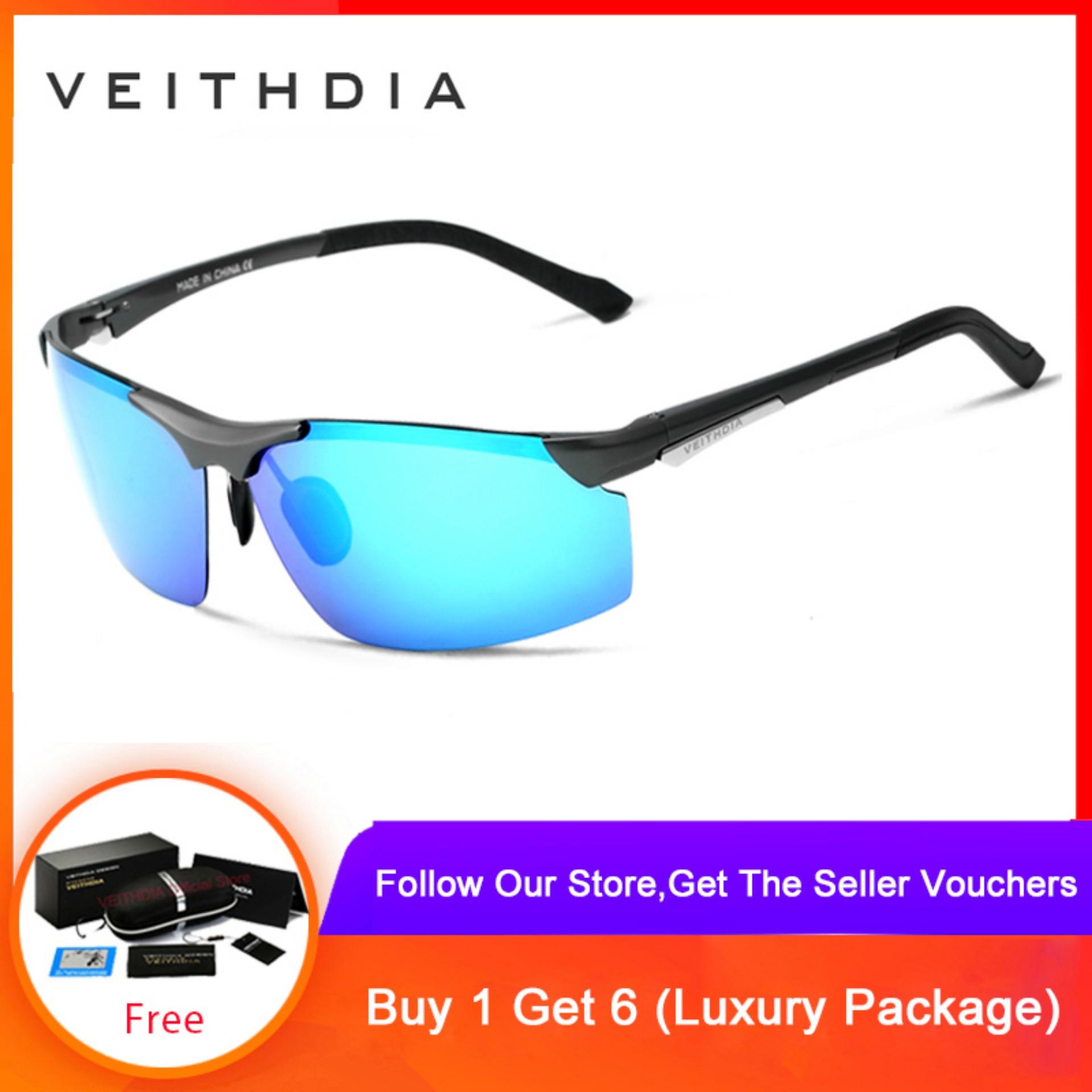 VEITHDIA Aluminum Magnesium Men's Sunglasses Polarized Men Coating Mirror Sun Glasses Eyewear  Men 6511