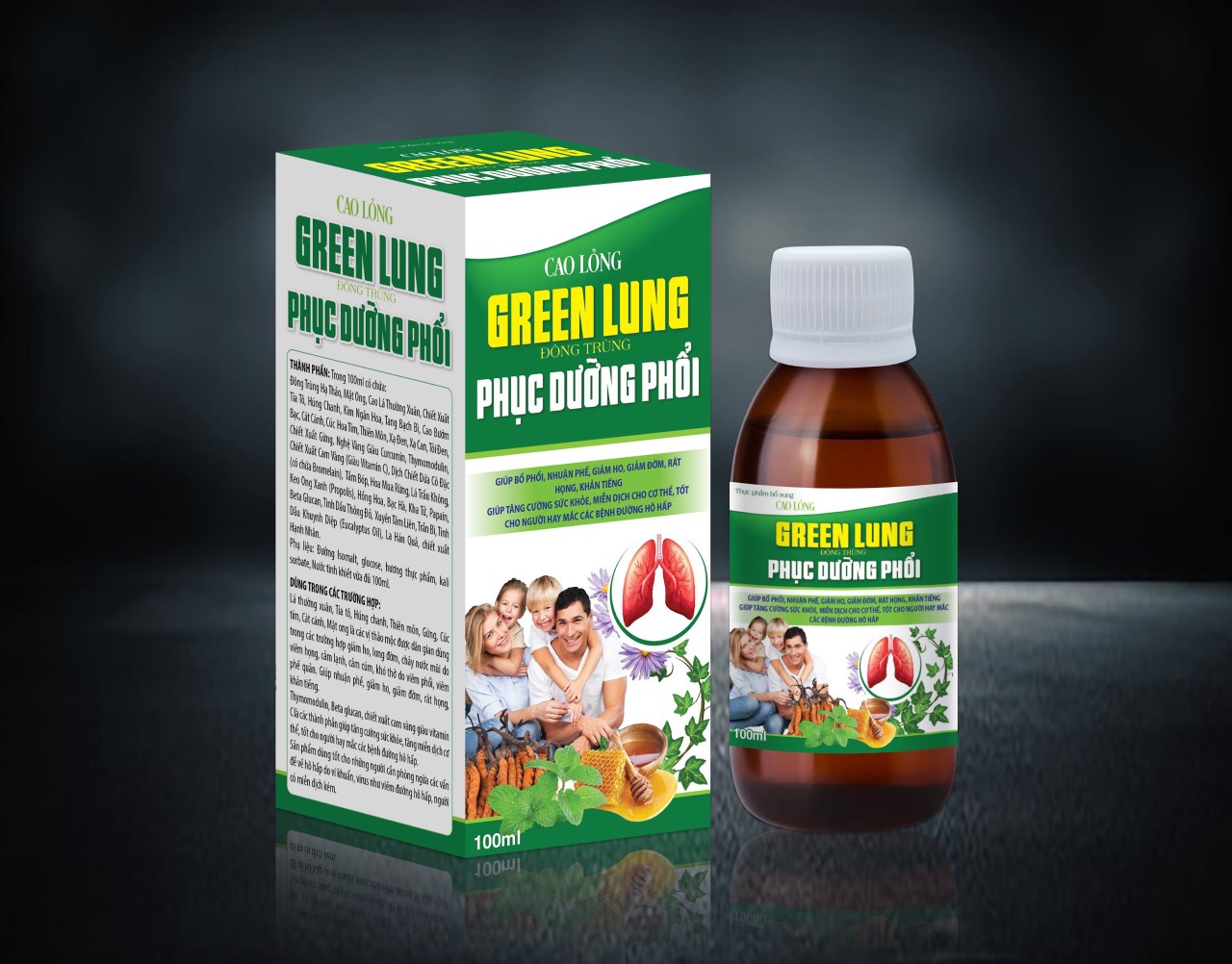 Siro Đông Trùng Bổ Phế giảm ho, giảm đờm, giảm đau rát cổ họng, Tăng Sức Đề Kháng  cho bé từ 1 tuổi - Chai 100ml