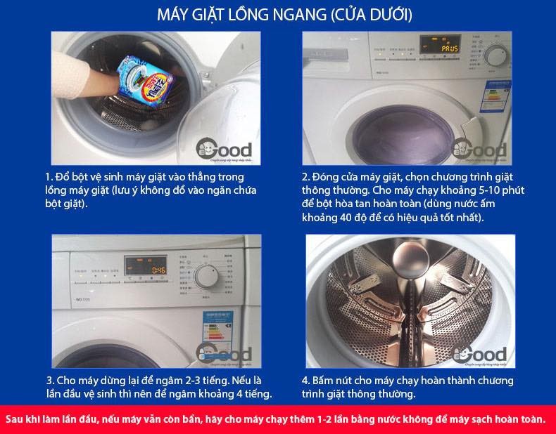 [HCM]ComBo 2 Bịch Bột Tẩy Vệ Sinh Lồng Máy Giặt