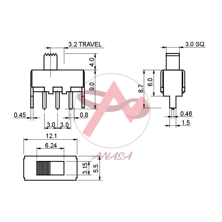 Công Tắc Gạt SS-12F44 - 5 Pin