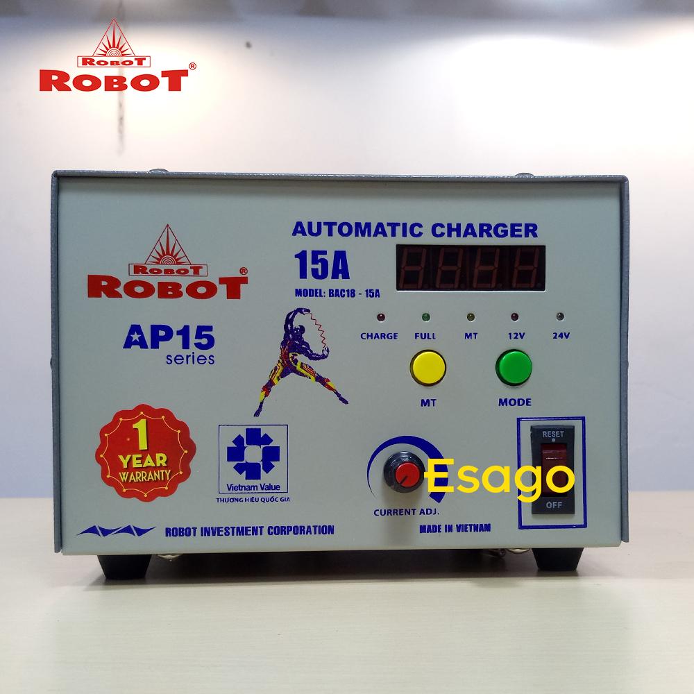 Máy sạc bình ắc quy Robot tự động 12V & 24V dòng sạc 15A AP15