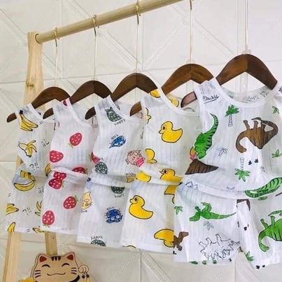 combo 7 bộ cotton giấy mềm mại thoáng mát cho bé