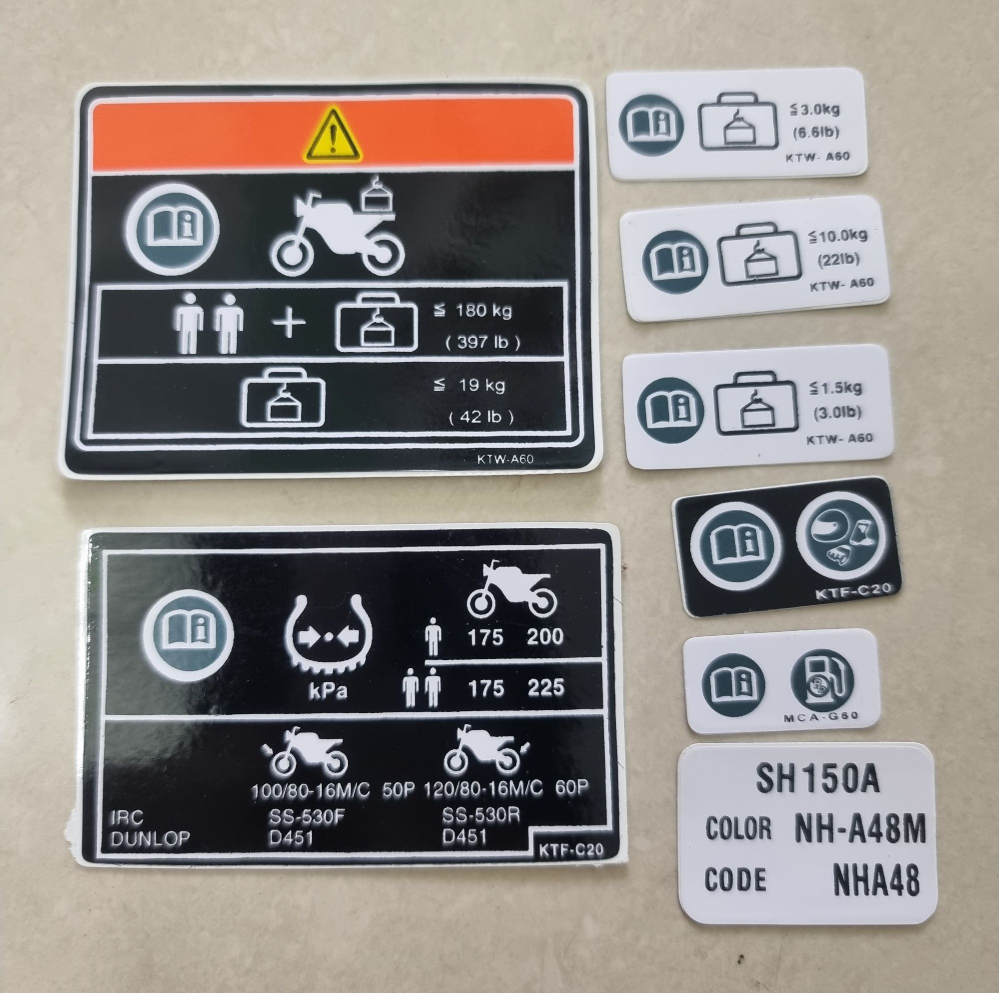Tem thông số Sh 150i trọn bộ tem lụa thái