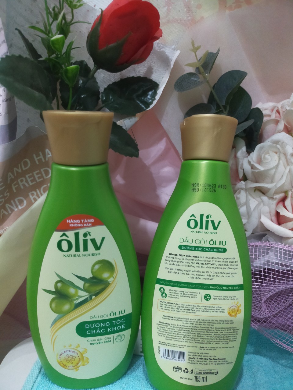 combo dấu gội sữa tắm oliv 165ml (hàng tặng)