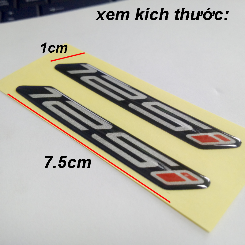 Bộ Tem chữ nổi dán xe máy 150i, 125i