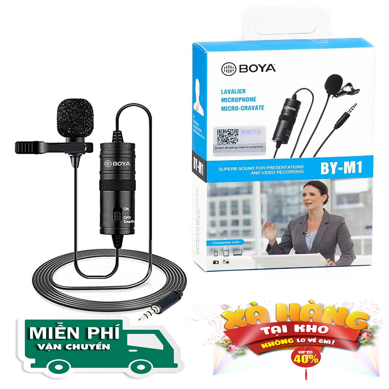 [Bản PRO] Mic Thu Âm Cho Điện Thoại Và Máy Ảnh BOYA BY-M1 Microphone Cài Áo Boya By-M1 Pro Giảm Ồn Mic Thu Âm Cài Áo Thu Âm Chuyên Nghiệp Dùng Cho Máy Ảnh DSLR Camera Điện Thoại.
