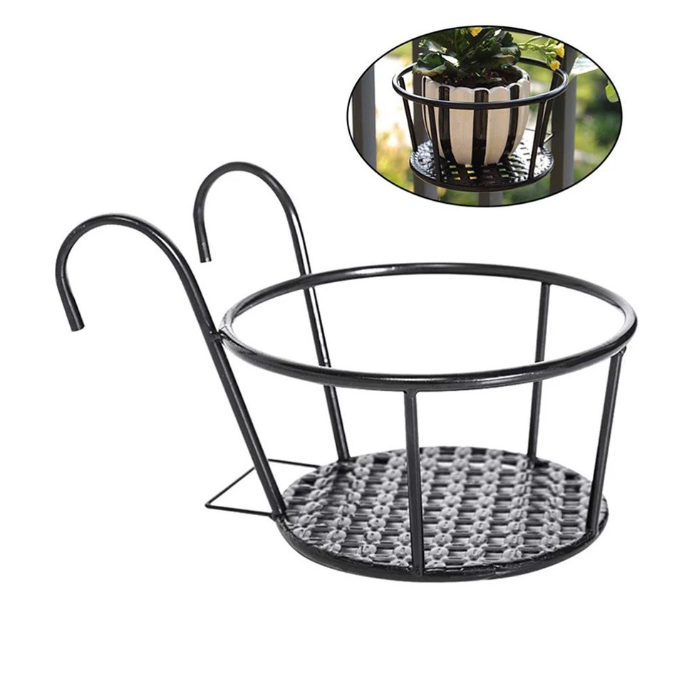 [Combo 3c] Giỏ Treo Hoa Ban Công, Giá Để Chậu Hoa Treo Ban Công , Kệ Để Chậu Hoa Treo Ban Công Bằng Thép Đen , Giá Để Chậu Hoa Treo Cửa Sổ