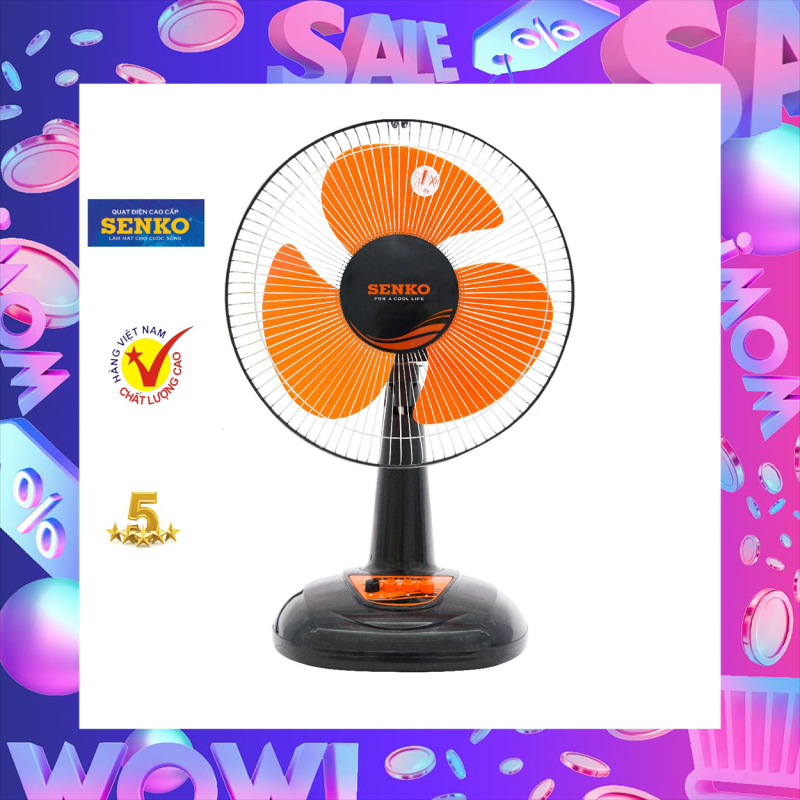 Quạt bàn 3 lá B3 Senko BX1212 công suất 40W - Hàng Chính Hãng (giao màu ngẫu nhiên)