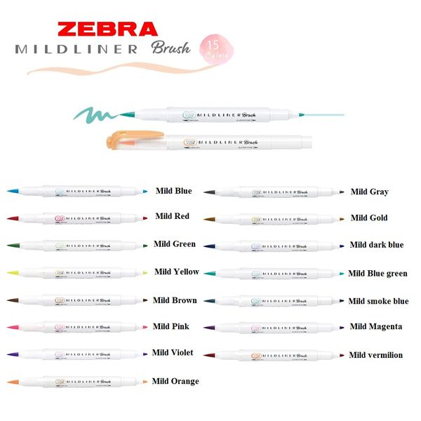 Set 5 bút 2 đầu Zebra mildliner Brush