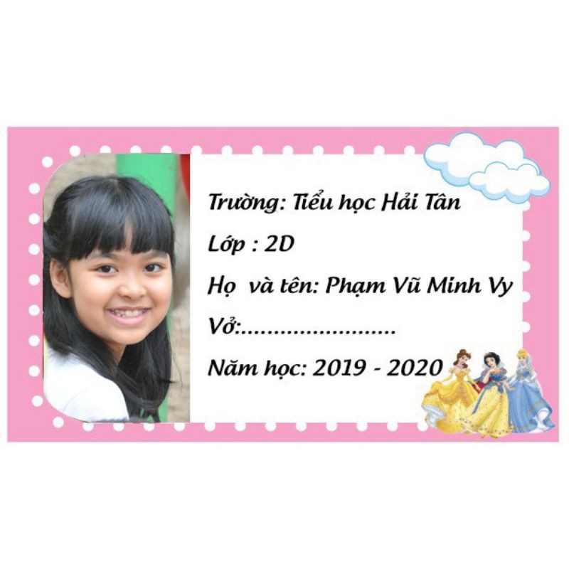 Combo 40 nhãn vở in theo yêu cầu