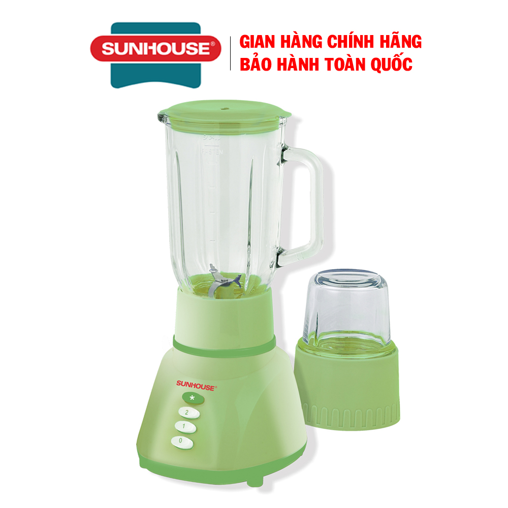 Máy xay sinh tố Sunhouse SHD5112, Máy xay sinh tố đa năng Sunhouse, Thiết kế hiện đại, Cối thủy tinh chịu lực siêu bền, công suất cao 350W, Lưỡi dao inox siêu sắc giúp xay nhanh và nhuyễn, vệ sinh dễ dàng, bảo hành 12 tháng