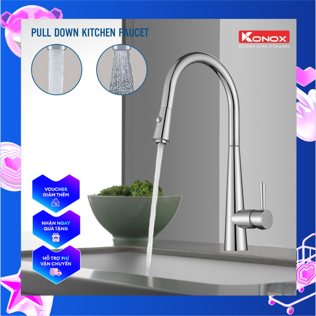 Vòi rửa bát rút Konox KN1901C