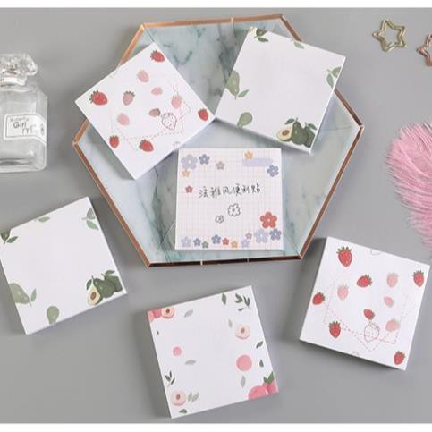Tập 80 giấy note giấy nhớ họa tiết dễ thương FRUIT 8*8cm