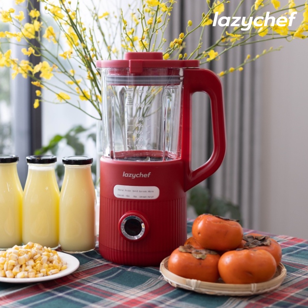 Máy xay nấu đa năng 9in1 lazychef 1200ml, máy xay sữa hạt, nồi hầm cháo chậm, bình nấu trà kết hợp làm sữa hạt lazychef