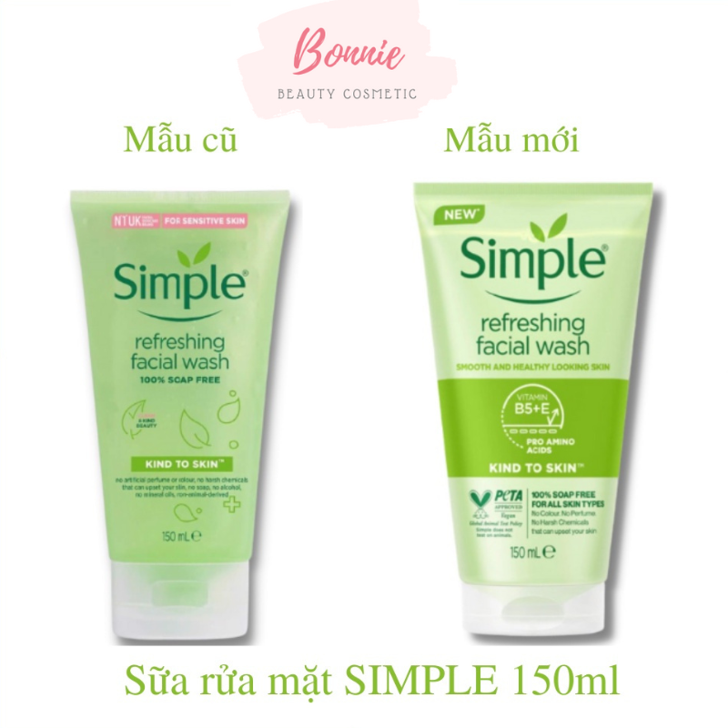 Sữa rửa mặt Simple Kind to Skin Refreshing Facial Wash, Sữa Rửa Mặt Dành Cho Mọi Loại Da