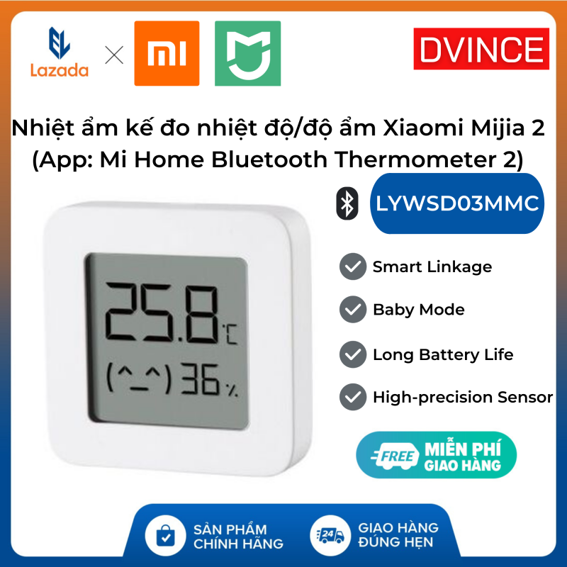 Giá bán Nhiệt ẩm kế thông minh Xiaomi Mijia thế hệ 2 (Gen 2) kết nối bluetooth App Mi Home