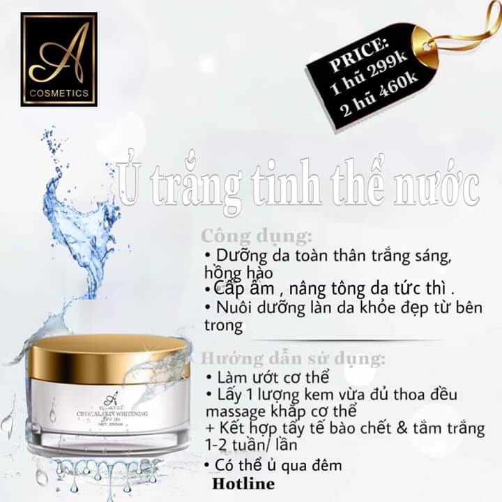 combo 5 kem ủ trắng tinh thể nước acosmetics