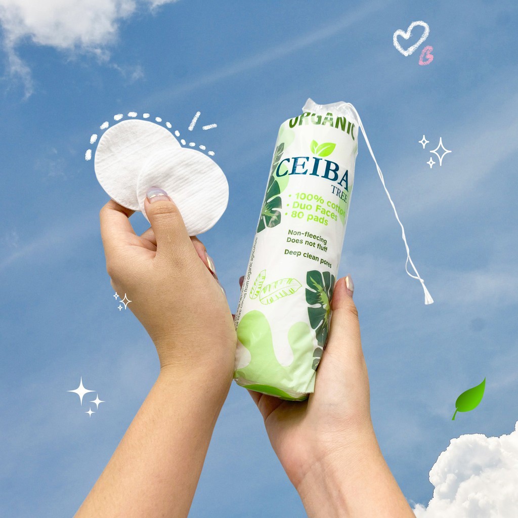 Bông tẩy trang Organic CEIBA 80 miếng