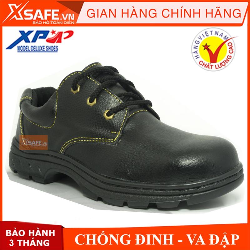 Giày bảo hộ lao động XP mũi và lót thép chống đinh chống dập ngón chống nước (xanh đen)