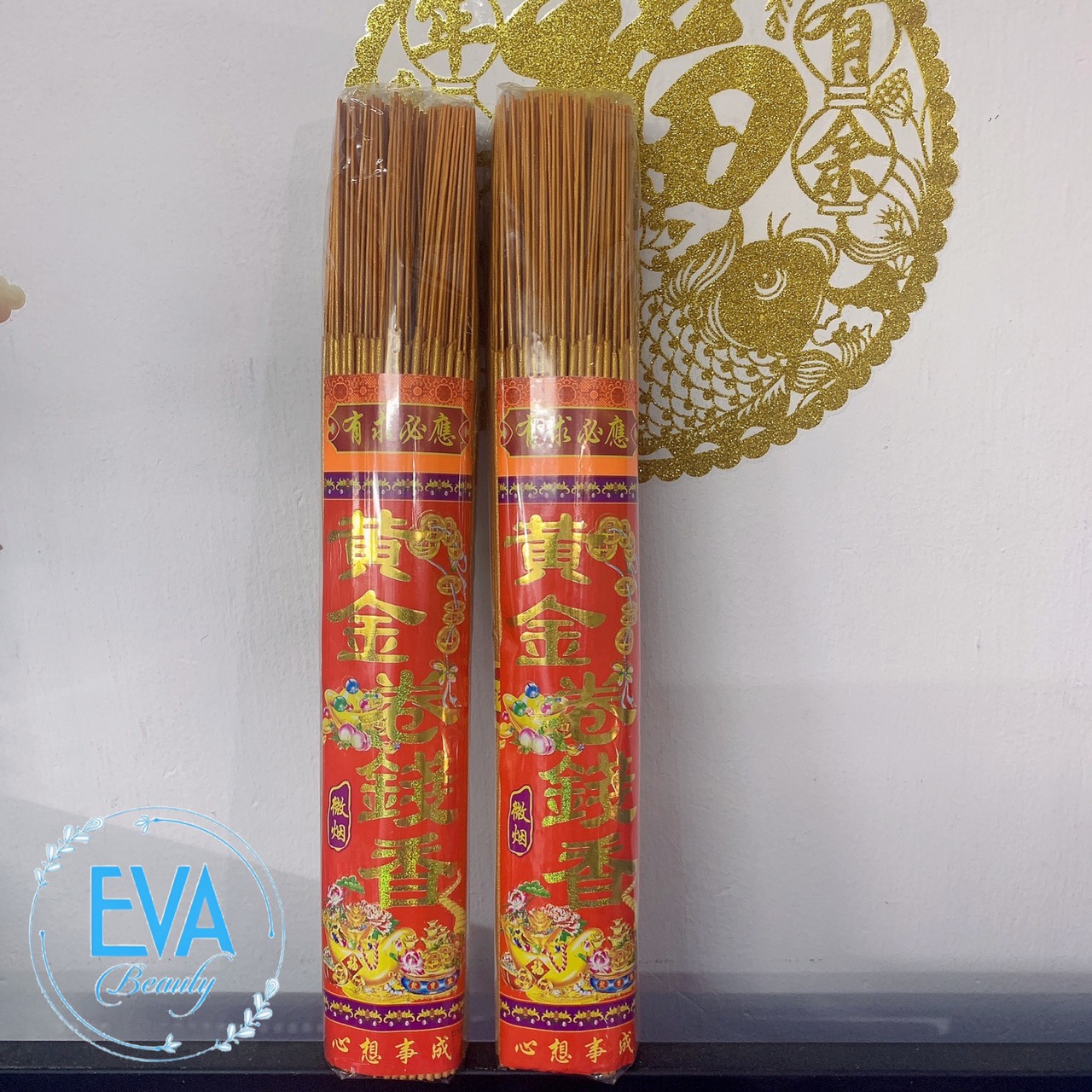 [HCM]Nhang Thần Tài Nhũ Vàng Cuốn Tàn Tài Lộc Thái Lan 39 cm M3238