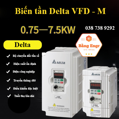 Biến tần Delta VFD-M vào 3 pha 380v Ra 3 pha 380v