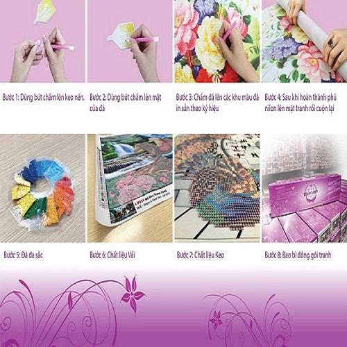 Tranh đính đá Long phụng sum vầy