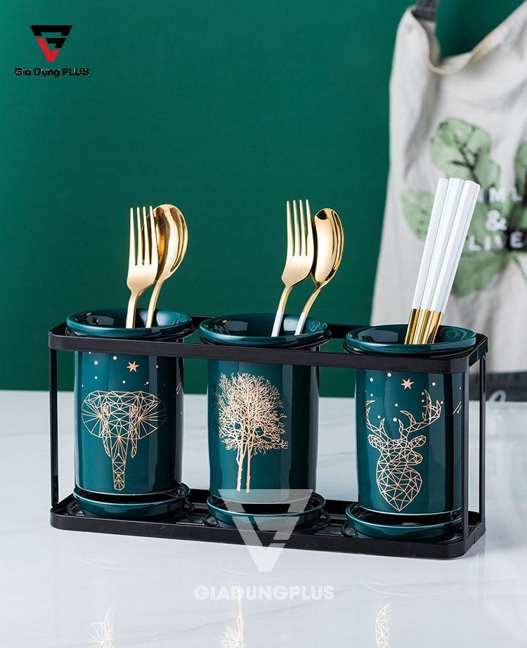 Ống đựng đũa Cactus bằng sứ