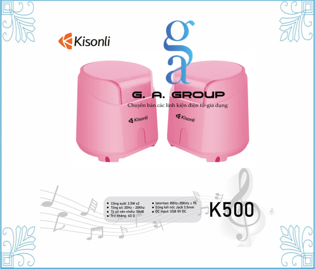 Kisonli k-500 pink 2.0 speaker