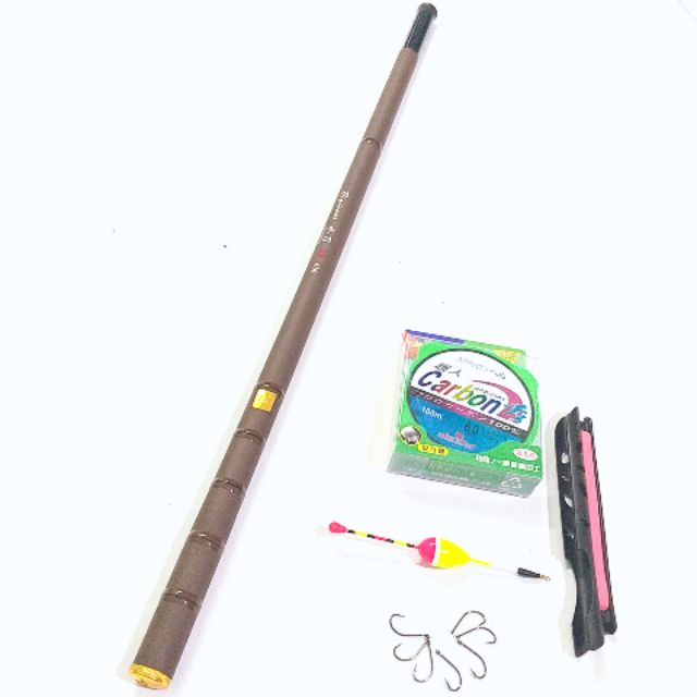 Bộ cần câu cây trúc nâu dài 2m7, 3m6, 4m5, 5m4, 6m3 kèm đủ phụ kiện