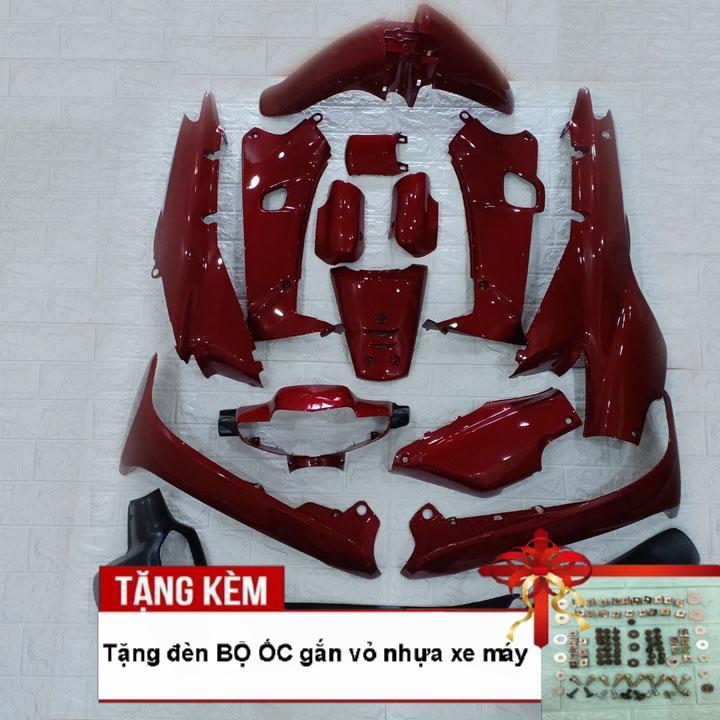 [TẶNG TEM] Dàn áo xe Wave alpha - wave zx - wave 110 đời xe 1997 đến 2006, nhựa nguyên sinh ABS màu ĐỎ ĐUN , tặng kèm bộ ốc theo xe - có ƯU ĐÃI MIỄN PHÍ BỘ TEM 3 lớp sịn.
