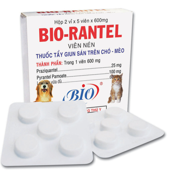 [SALE]Tẩy giun sán cho chó mèo Bio Rantel 1 hộp 10 viên  - 79202