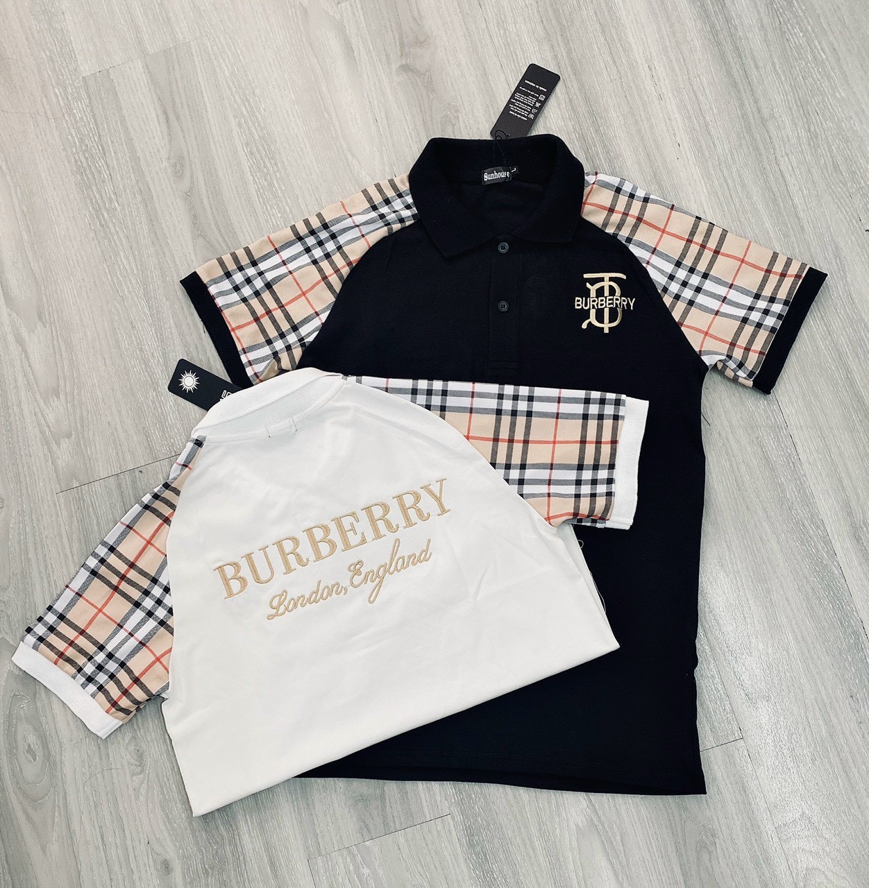 Áo thun nam in thêu chữ logo M mẫu mới phối caro tay áo cực đẹp,áo phông nam cổ trụ tay ngắn hàng chuẩn shop giá rẻ kaystore