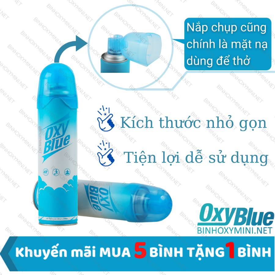 Bình Oxy Mini Cầm tay chứa Oxy tinh khiết 99%