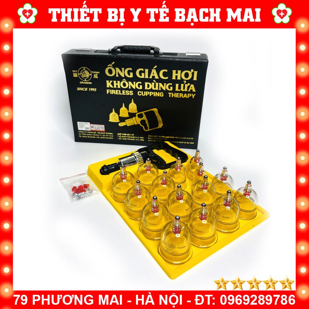 Bộ 15 Ống Giác Hơi Không Dùng Lửa Duy Thành (vali đen)