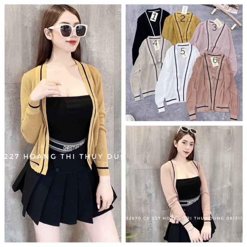 Áo khoác len gân viền siêu đẹp hot mùa đông