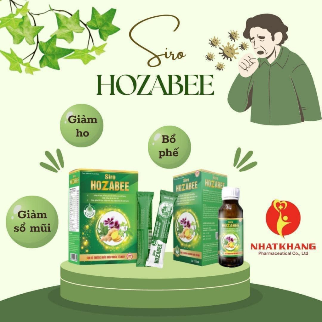 HOZABEE  ( CAO LÁ THƯỜNG XUÂN NHẬP KHẨU TỪ PHÁP), Giúp bổ phế, giảm tăng tiết đờm, ho nhiều, đau rát họng, khản tiếng do ho kéo dài, giảm hắt hơi, chảy nước mũi, nghẹt mũi do cảm lạnh.
