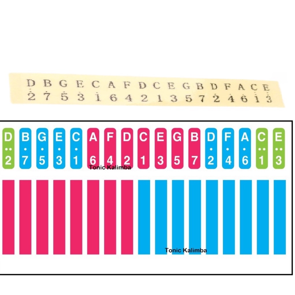 Combo giấy dán đàn kalimba 17 phím dg-001