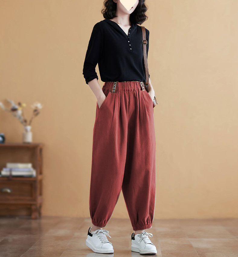 Quần Jogger Nữ LAMODE Ống Rộng Cạp Chun QBB
